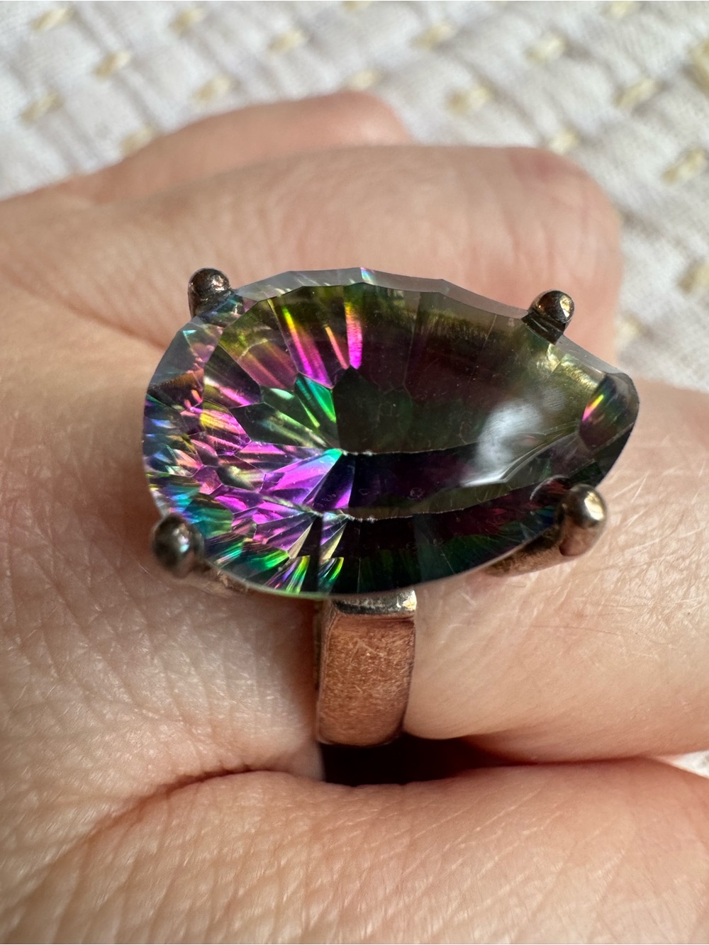 Mystic Quartz Marquise Cocktail Ring - Multi-Color